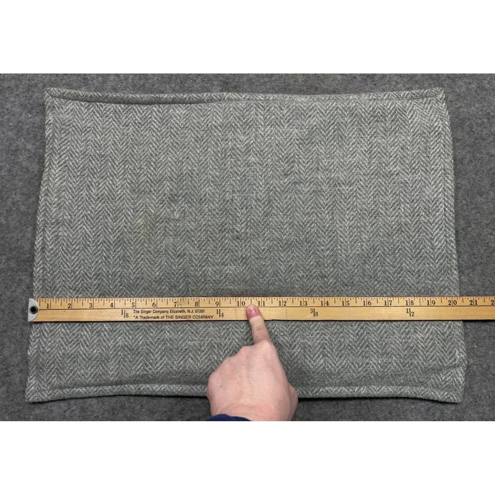 Ralph Lauren Wool Cashmere Herringbone Pillow Cover Gray 20x15